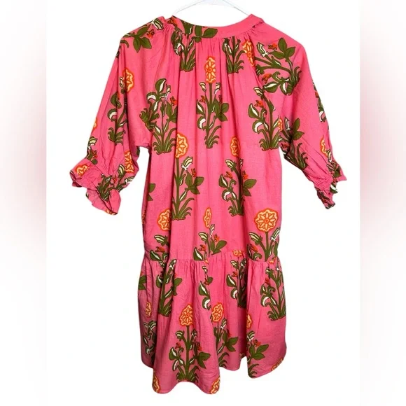 Boho Peasant Tiered Spring 2025 THML Ellen Flower Print Dress Size Small - Picture 4 of 5